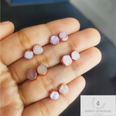 Raw Pink Opal Earrings, Rose Gold Plated Earrings, Rough Pink Opal Studs, Gemstone Stud Earrings, Electroplated Earrings, Fashion Earrings